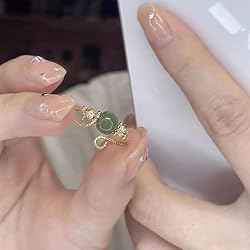 Natural Hetian Jade Ring Green Oval Jade Ring in