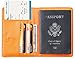 NapaWalli Leather Passport Holder Wallet Cover Case RFID Blocking Travel Wallet (crosshatch orange)