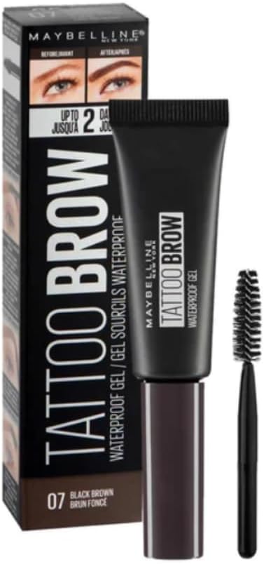 Maybelline Brow Tattoo Waterproof Gel 07 Black Long-Lasting Eyebrow