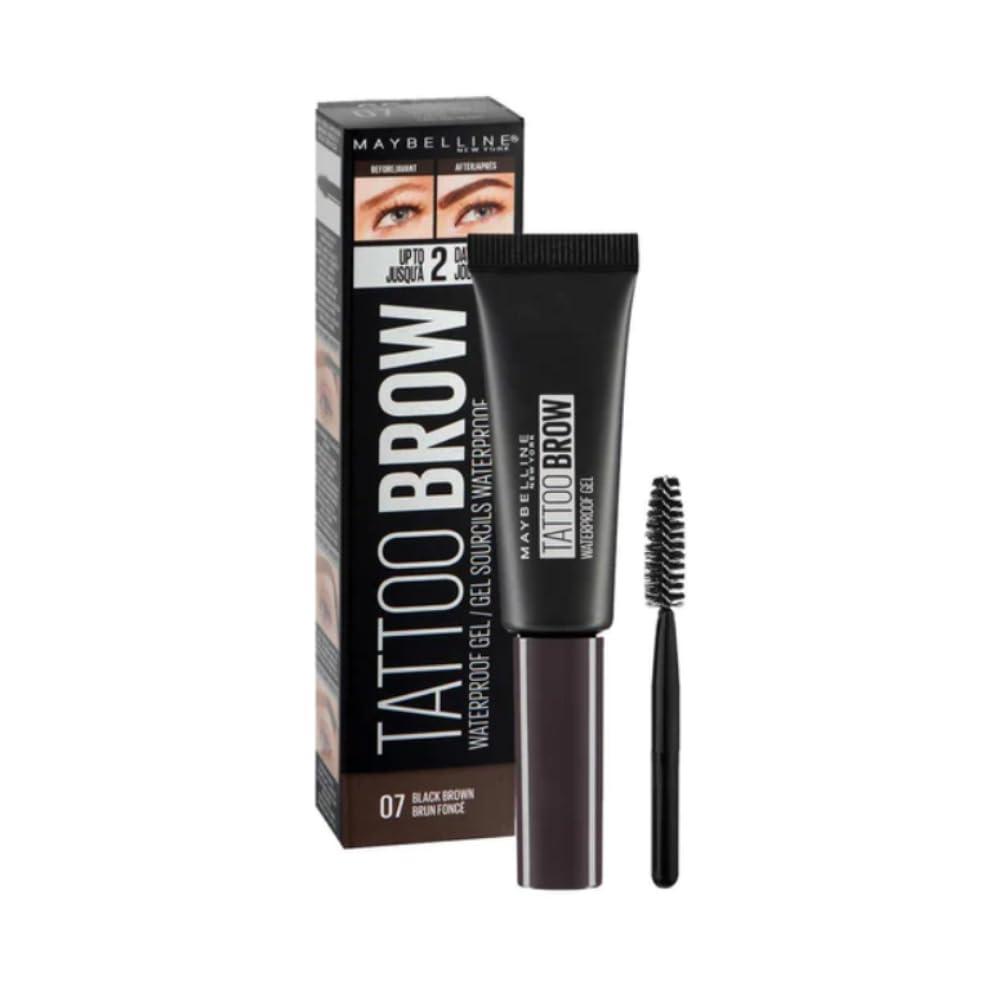 Maybelline Eyebrow, Tattoo Brow Longlasting Waterproof Eyebrow Gel 07 Black