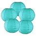 Just Artifacts 10-Inch Turquoise Chinese Japanese Paper Lanterns (Set of 5, Turquoise)