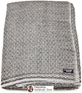 Himalayan Cashmere Throw,Natural Cashmere Blanket 54" x 108",Hand Made in Nepal