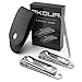 Nail Clipper Set - Ultra Sharp Fingernail & Toe Nail Clippers with Nail File and Leather Travel Pouch by AKOUA