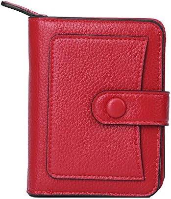 Womens Short Wallets Vodabang Female Leather Small Wallet with Credit Card Holder High Capacity Cute Coin Purse Elegant Clutch for Woman (Red)