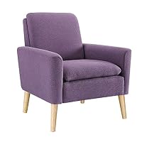 Modern Accent Chair, Single Sofa Linen Fabric Armchair (Purple), Great for Living Room, Office, Studio, Apartment, or Guest Room by Bliss Brands