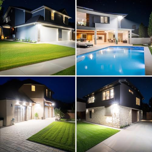 TASINUO Outdoor LED Spotlights 200W 2 Pieces, 20000LM 6500K Cool White Lights Outdoor, IP67 Waterproof Outdoor Light, Powerful LED Lamp for Garden, Terrace, Garage, Factory, Warehouse