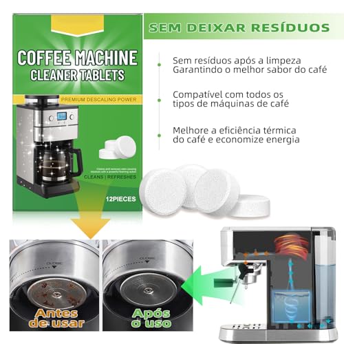 Conjunto 60 Descalcificantes Cafeteira, Descalcificante para Dolce Gusto, Descalcificante para Nespresso, Limpador para Maquina de Café Expresso, Compatíveis com Cafeteira Tres Oster Saeco Phillips