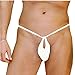 Honanda Mens Sexy Hot Low Waist Cotton G-String T-Back Underwear Thong Briefs (Type C-White)