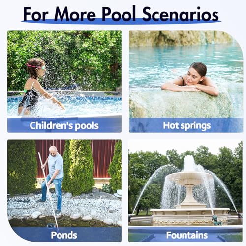 WELDUN Pool Net, Pool Skimmer Net with Double-Layer Deep Bag, Swimming Pool Leaf Skimmer Rake Net with Fine Mesh, Blue (No Pole)