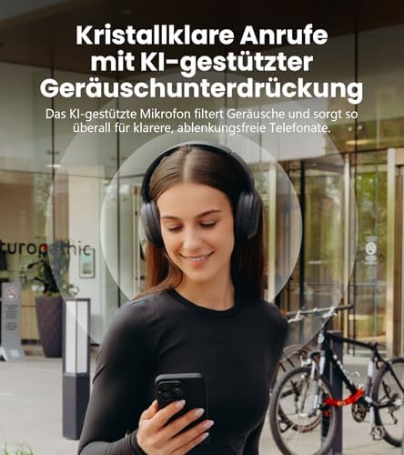 W820NB Plus Gen 2 Faltbarer Bluetooth V6.1 Over-Ear-Kopfhörer mit -49 dB Geräuschunterdrückung, kabellos und kabelgebunden, Hi-Res-Audio, 88 Stunden Spielzeit, räumlicher Klang (Dunkelgrau)