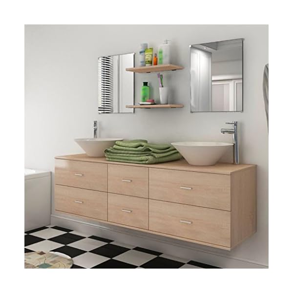 Festnight 9-TLG. Badm?bel-Set Badezimmerm?bel mit Bad-Unterschrank