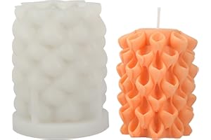 EVERELAM Spiral Candle Mold Spiral Cylinder Mold Pillar Candle Mold Clay Mold Candle Making Molds Craft Supplies 3D Mold Silicone Mold for Resin Resin Casting Mold