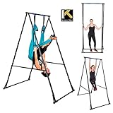 KT Indoor Outdoor Yoga Trapeze Stand Frame. Foldable, Portable, Height Adjustable Trapeze Yoga Swing Stand Frame. Stable and Durable Flying Yoga Frame Stand for Aerial Yoga
