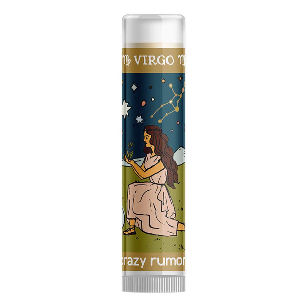 Crazy Rumors Virgo (Earth Blend) Zodiac Soothing Lip Balm Stick for Dry Lips, 100% Natural and Vegan 4g
