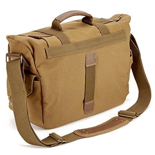 Vintage Canvas Camera Bag, Evecase Large Messenger DSLR Digital Camera
