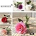 KISMEET Artificial Roses Fake Silk Flowers Real Touch Long Stem for Wedding Party Home Office Outdoor Craft Decoration, Pack of 10 (Pink)