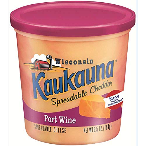 Kaukauna Port Wine Cheese Spread, 6.5 Ounce Cup -- 12 per case.