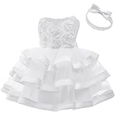 3M-6T Baby Girls Ruffle Flower Dress Elegant Pageant Party Wedding Lace Gown Dresses
