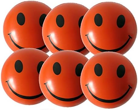 6 Orange stress balls by StressCHECK have a happy face and are orange balls for stress relief or as fiddle toys or a stress ball for adults. Each orange stress ball is individually wrapped a great fidget toys ball or childrens stress toys
