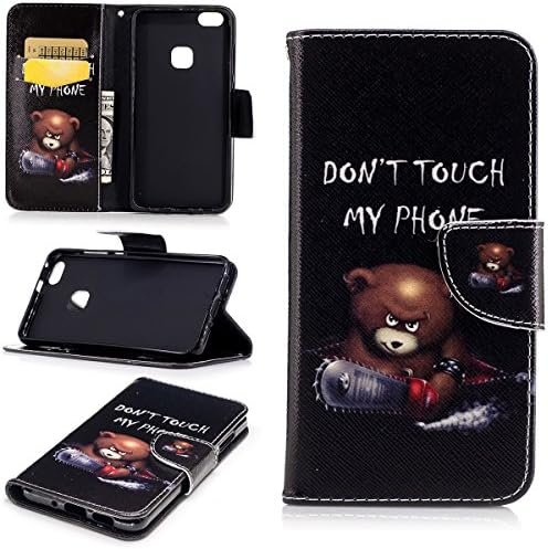 Huawei P10 Lite Case,Gift_Source [Magnetic Closure] [Card Slots] Ultra Slim Wallet Case Premium PU Leather Folio Flip Protective Shell Stand Cover for Huawei P10 Lite [Don't Touch My Phone]