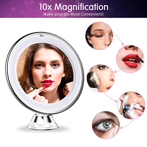 image for MTORED 2020 Upgraded 10x Magnifying Lighted Makeup Mirror with Lights,