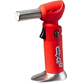 Whip-It! Flex Torch, Red - Rotating 3 Angles Chef Culinary Cooking Lighter with Adjustable Flame &amp; Safety Lock, Creme Brulee Torch for Cooking, Dessert, Baking.
