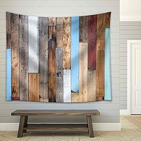 Wood Wall and Wood Texture - Fabric Wall Tapestry Home Decor - 51x60 inches