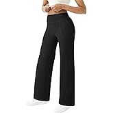FireSwan Wide Leg Yoga Pants Women Stretch Dress Lounge Pants with Pockets High Waisted Loose Casual Trousers