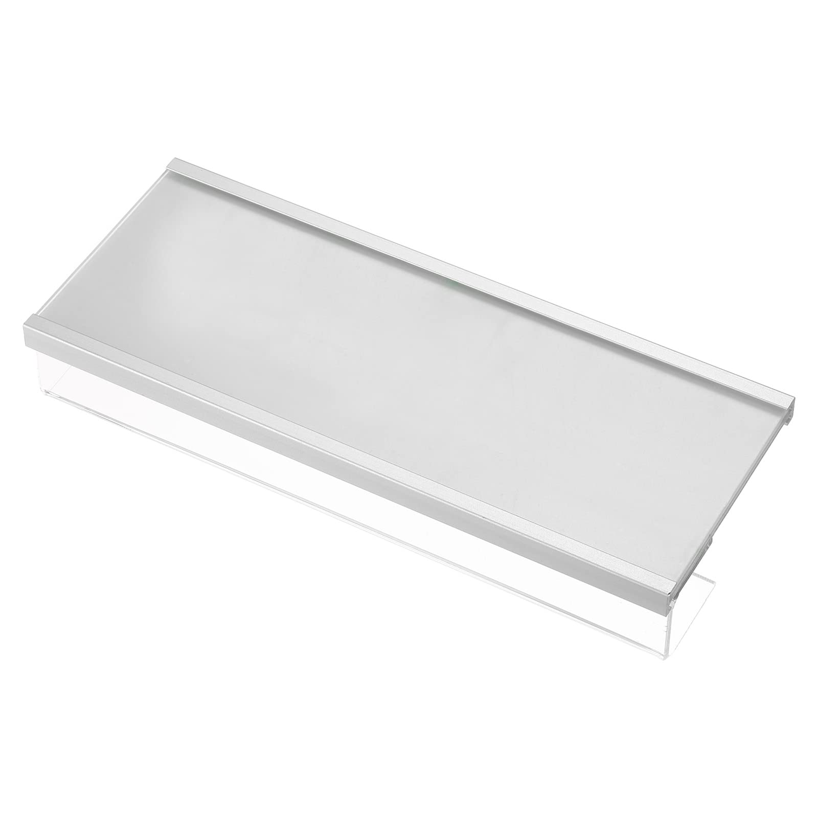 PATIKIL 7.8 x 3.1inch Glass Cubicle Aluminum Name Plate Holder,Hanging Type Single Side 24mm Glass Track for Desk Screen Office Sign Holder
