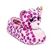 TY Beanie Boos Kids Girls Big Head Glamour Leopard Non Skid Plush Slippers, Pink/Purple, Medium