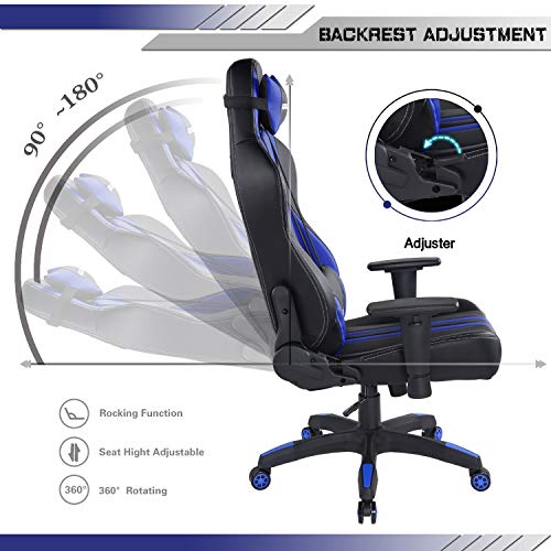 Qulomvs Big and Tall Gaming Chair for Adults 400LBS Heavy Duty Computer