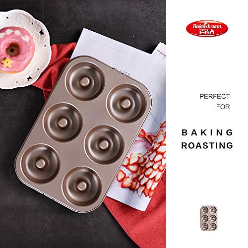 Bakerdream 6 Cavity Nonstick Donut Pan Baking Tray Donut Cake Pan Bagels Donut Maker - Thumbnail 2