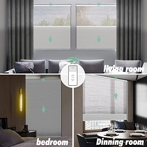 Yoolax Motorized Top Down Bottom Up Shades with Remote Control, Day