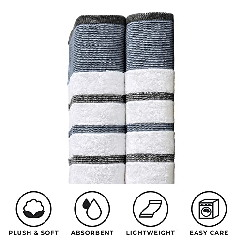 Turkish Cotton, Striped Bath Towel Set (30 x 54 inches) Oversized and