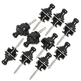 Kmise Electric Guitar Bass Strap Locks Black Schaller-style Straplocks Parts Replacement 10 Pcs (Black 10 Pcs)