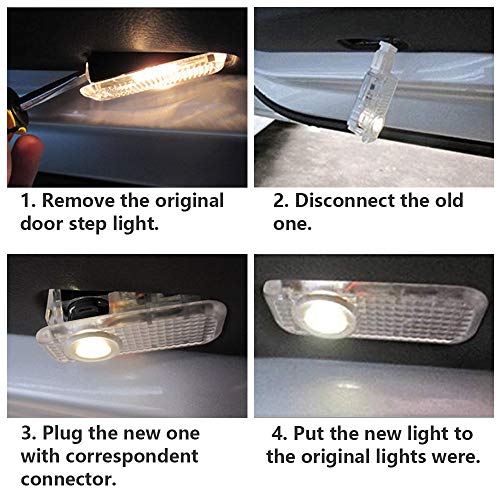 4 Pcs Car Door Projector LED Logo Lights, Audi Puddle Entry Ghost Shadow Welcome Lighting for Audi A1 A3 A4 A5 A6 A7 A8 Q3 Q5 Q7 R8 TT Accessories & Parts Emblem Reflector Lamp