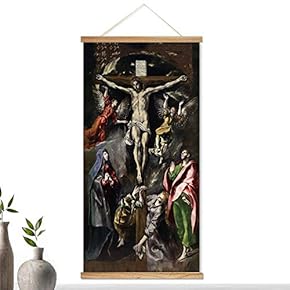 Hanging Poster NO Magnetic Wooden Framed, Religion Wall Art Home Wall Canvas Prints Decoration Ready to Hang - 18"x36"