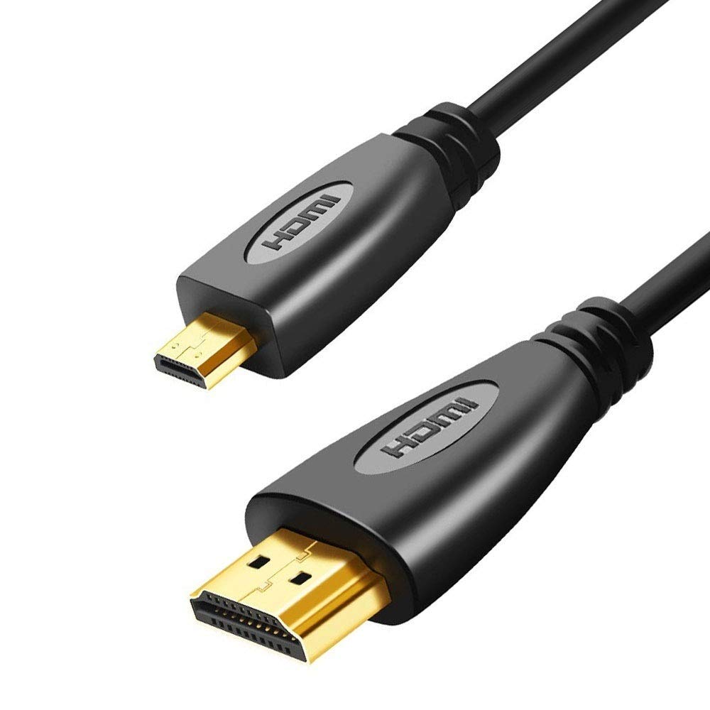 REALMAX® 2M Micro HDMI to Standard HDMI Cable Gold Plated Professional High Speed Video Lead for Cameras