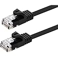 Monoprice Cat5e 3ft Black Flat Patch Cable UTP 30AWG 350MHz Pure Bare Copper Snagless RJ45 Flexboot Series Ethernet Cable