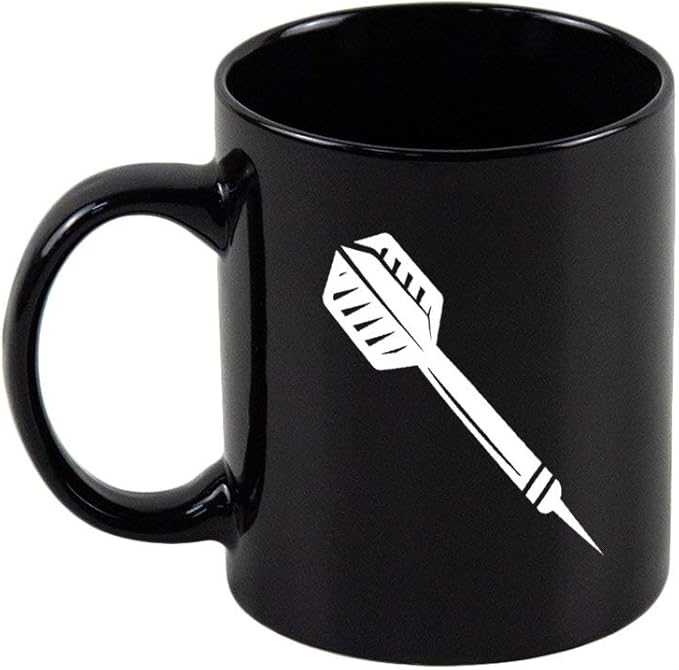 Black Coffee Mug Dart Silhouette Darts Dartboard Mugs, Coffee Cups