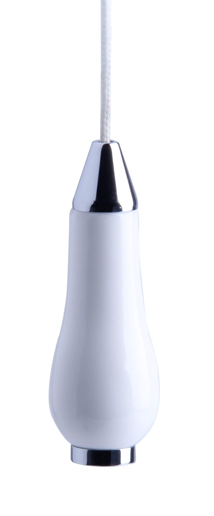 Taps2Traps Luxury Chic Porcelain and Chrome Bathroom Light Pull With 1 Metre White Cord