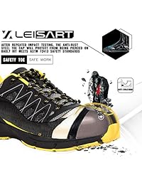 Leisart - Zapatos de seguridad de acero para hombre, ligeros, para trabajos industriales y de construcción, a prueba de pinchazos, de acero