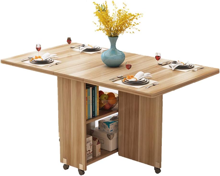 NLHPB Folding Table Dining Table Home Small Apartment Rectangular Simple Easy Multi-function Retractable Mobile Eating Table Folding table (Size : D)