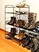 3-Tier Stackable Shoe Shelves Storage Utility Rack, Resin Slat Bronze