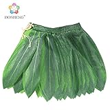 BOSHENG Ti Leaf Hula Skirt Luau Party Accessory Green Skirt Kids Size