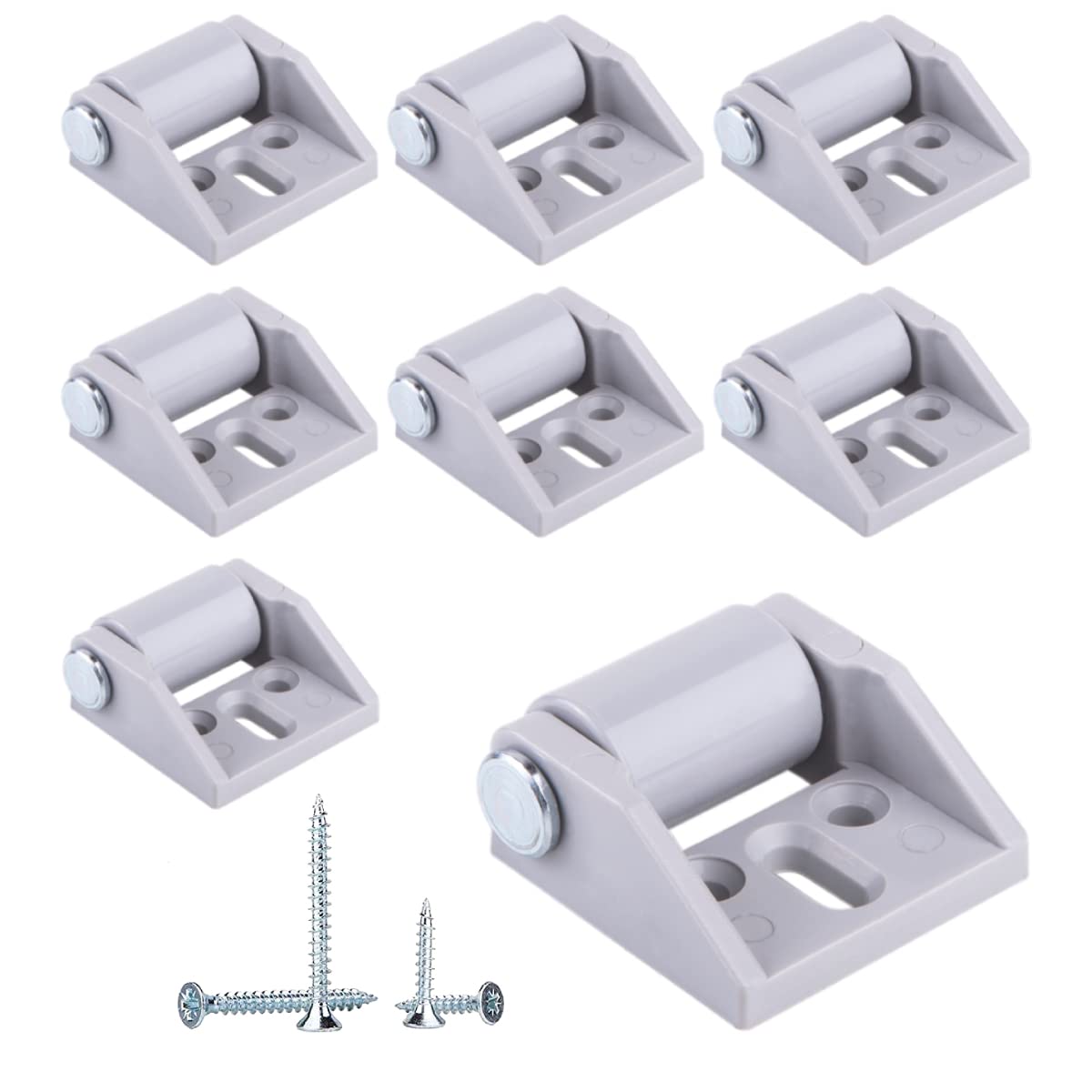 (Pack of 8 pcs) Small 15 mm Furniture Castors, Rubber Wheels, Fixed Casters, Non-Swivel One Direction Wheel With Mounting Plate, Screws Included (8)