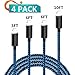 iPhone Charger, Mfi Certified Cable, 4 Pack(3/6/6/10 ft) Extra Long Nylon Braided Charging&Syncing Cord Compatible with iPhone Xs/XR/XS Max/X/7/7Plus/8/8Plus/6S/Plus/5C More Blue&Black