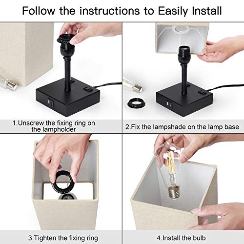 2 Dimmable+Charging+Nightstand+Equivalent+Included