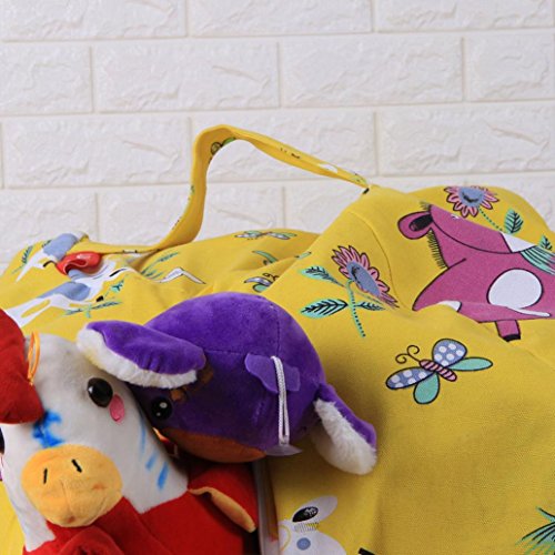 Auwer Stuffed Animal Storage Kid Bean Bag Chair - Plush Toy Storage for your Child's Stuffed Animals and Blankets (A 2)