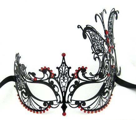 Black Extravagant Butterfly Mask Mardi Gras Masquerade Mask Majestic Party Halloween Ball Prom by QJ